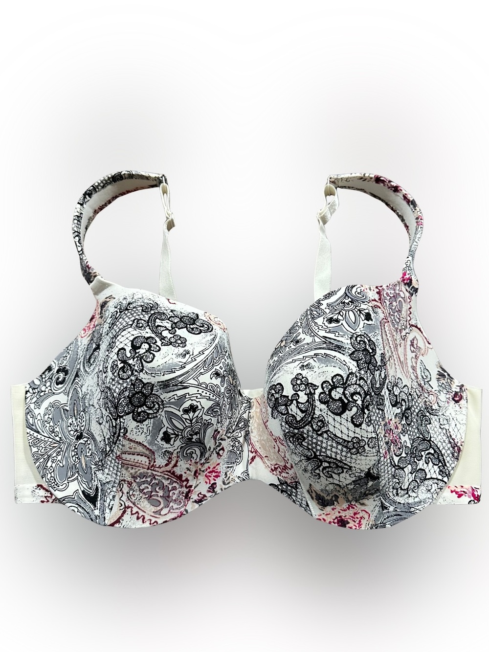 Cacique Lane Bryant Plus Size Bra 42DD Lightly Line Full Coverage Floral Paisley